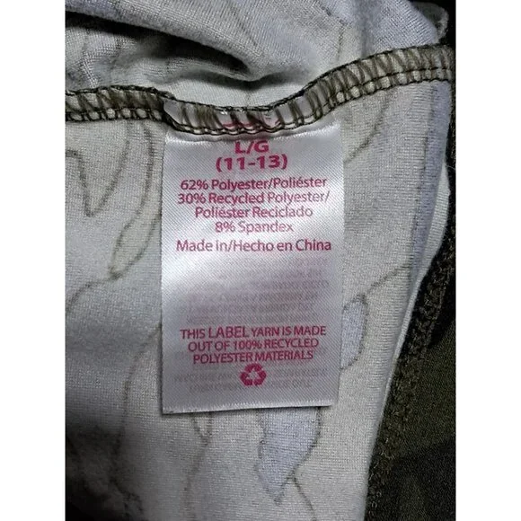 Camo Love Heart Sleeveless Tank Top Recycled Poly/Spandex L/G 11-13 - Picture 3 of 6